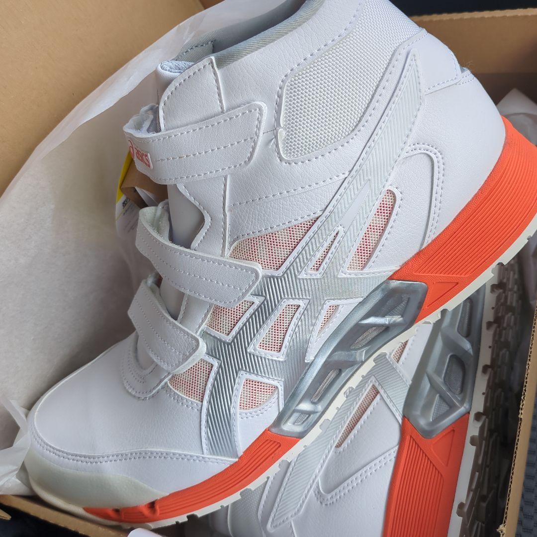 asics JSAA適合安全靴 ホワイト/オレンジ