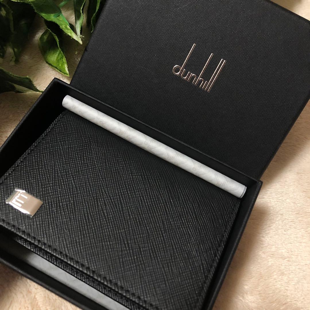 つん　未使用　ダンヒル　名刺入れ　カード入れ　 プレイン　ブラック　黒