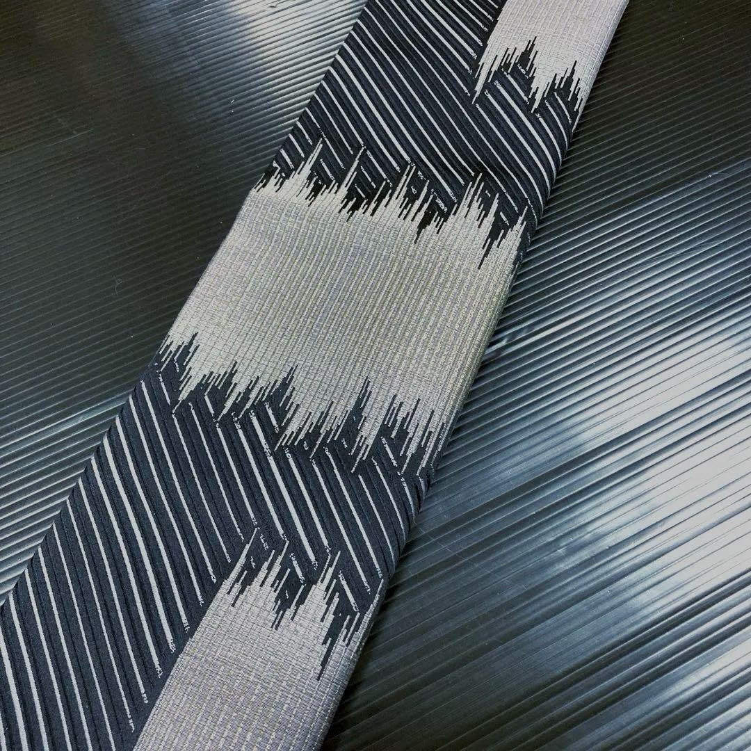 専用ページ　正絹　六通袋帯【抽象模様　斜めライン　黒】