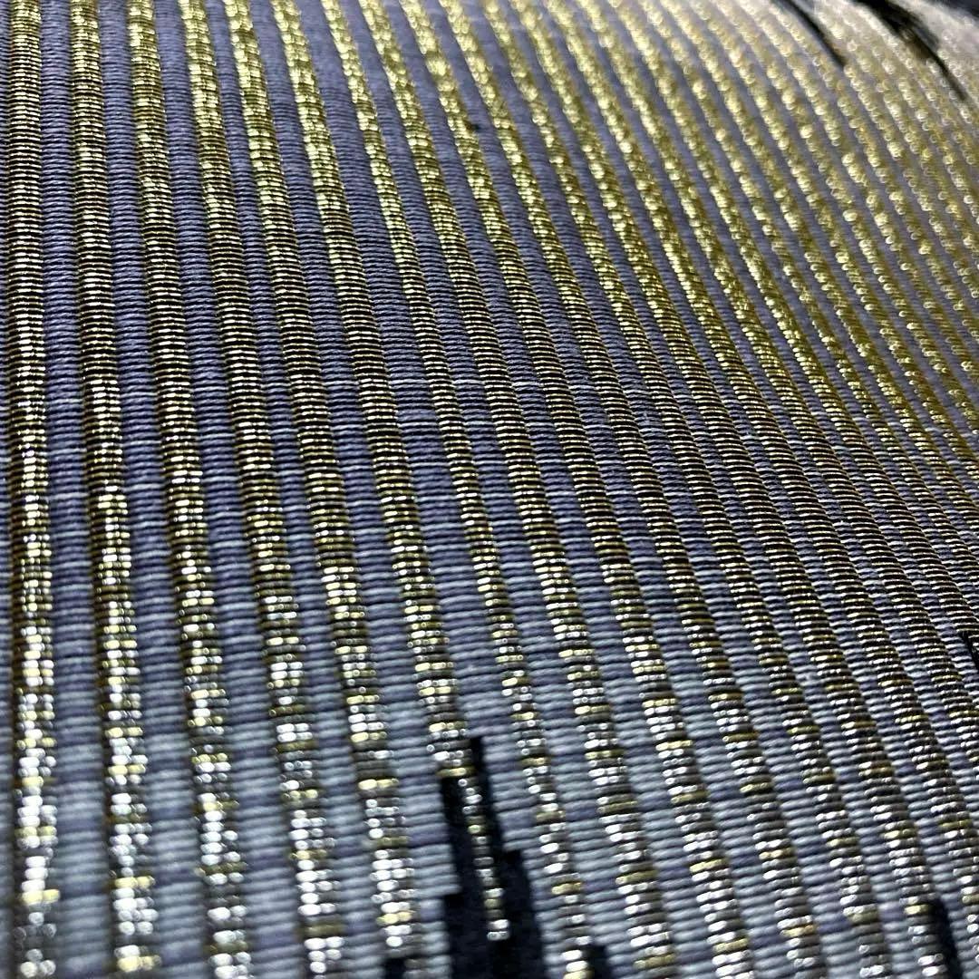 専用ページ　正絹　六通袋帯【抽象模様　斜めライン　黒】