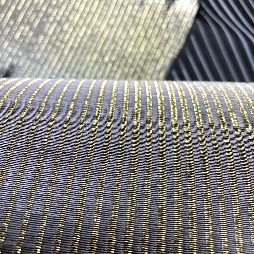 専用ページ　正絹　六通袋帯【抽象模様　斜めライン　黒】