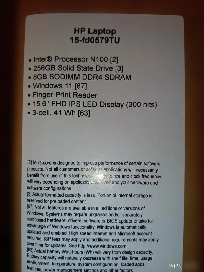 HP ノートPC Laptop 15-fd0579TU未使用品（未開封品）