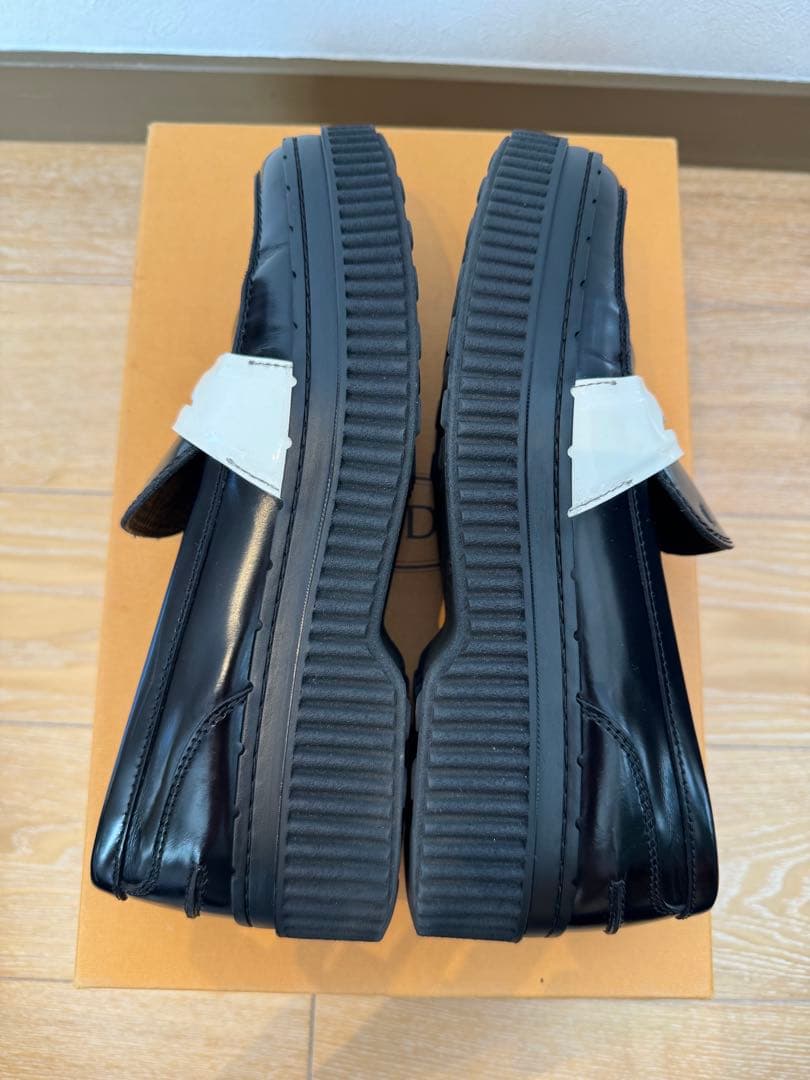 Tod's トッズ 合成皮革ローファー 黒/白 36.5 レディース
