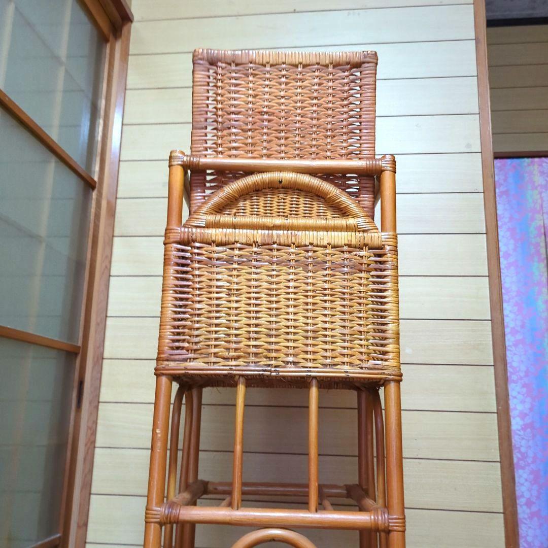 ラタン（藤）チェスト4段キャスター付