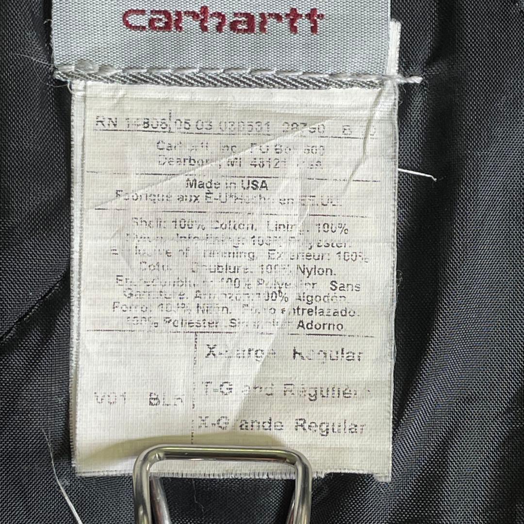 USA製◆00s carhartt【XL】ダックベスト/企業ロゴパッチ