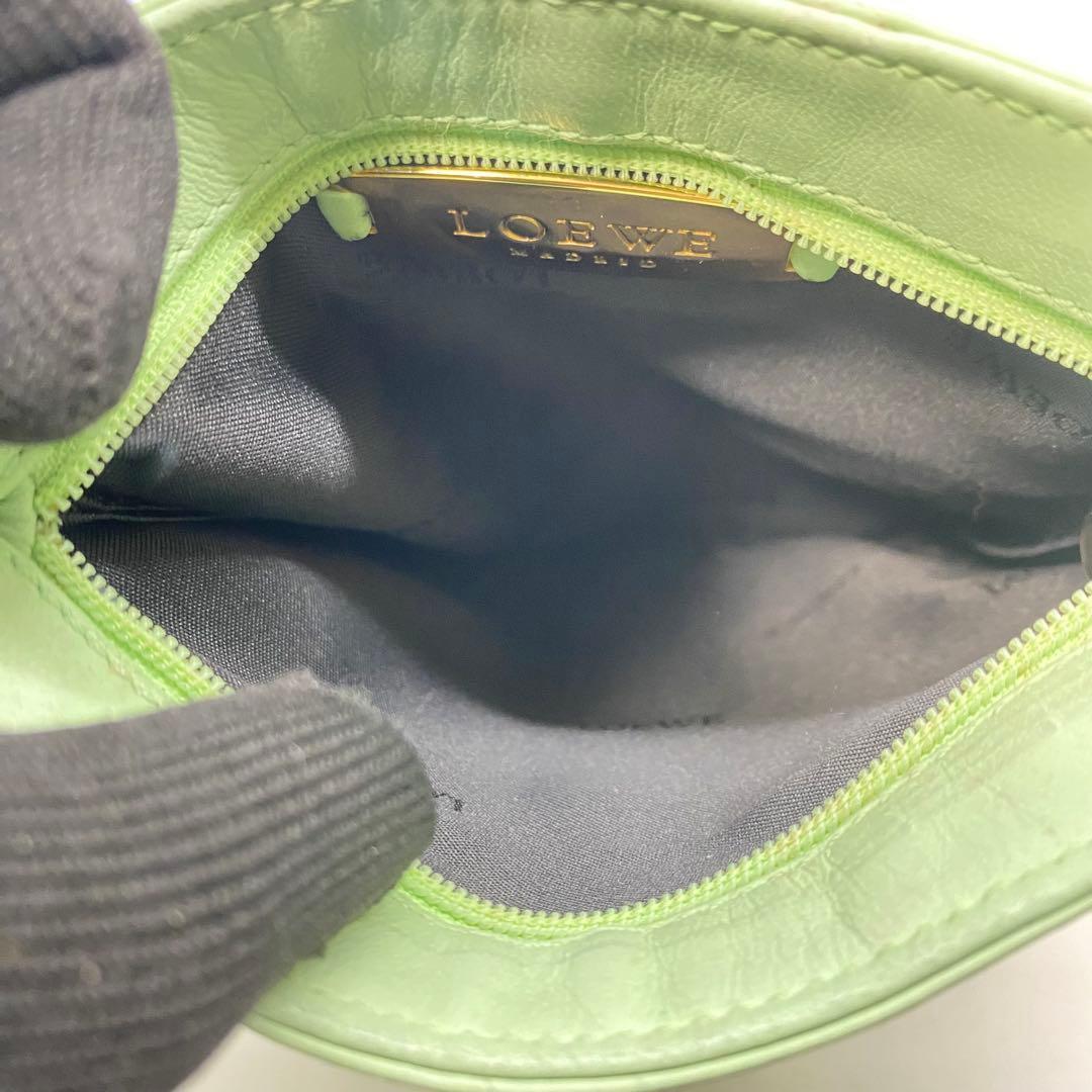 【希少カラー】ロエベ ショルダーバッグ ナッパレザー ミントグリーン アナグラム