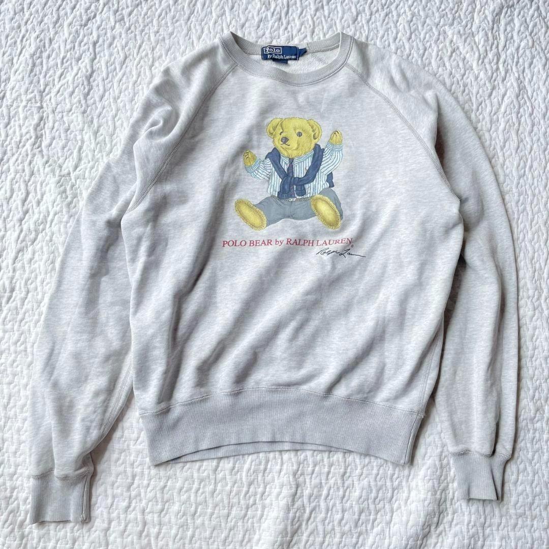 ラルフローレン ポロベア スウェット 古着 グレー トレーナー