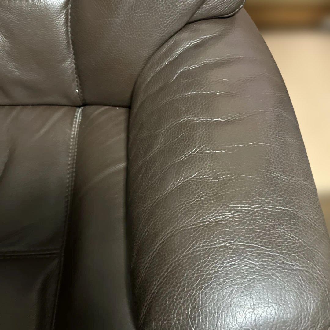ダークブラウン レザー リクライニングソファ