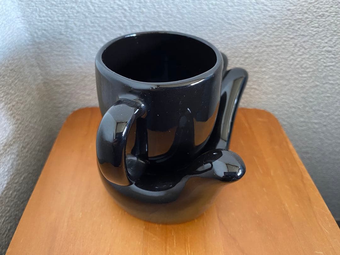 希少　レトロ　MIWA KOBO 手ノヒラ碗皿　黒　コーヒーカップ　インテリア