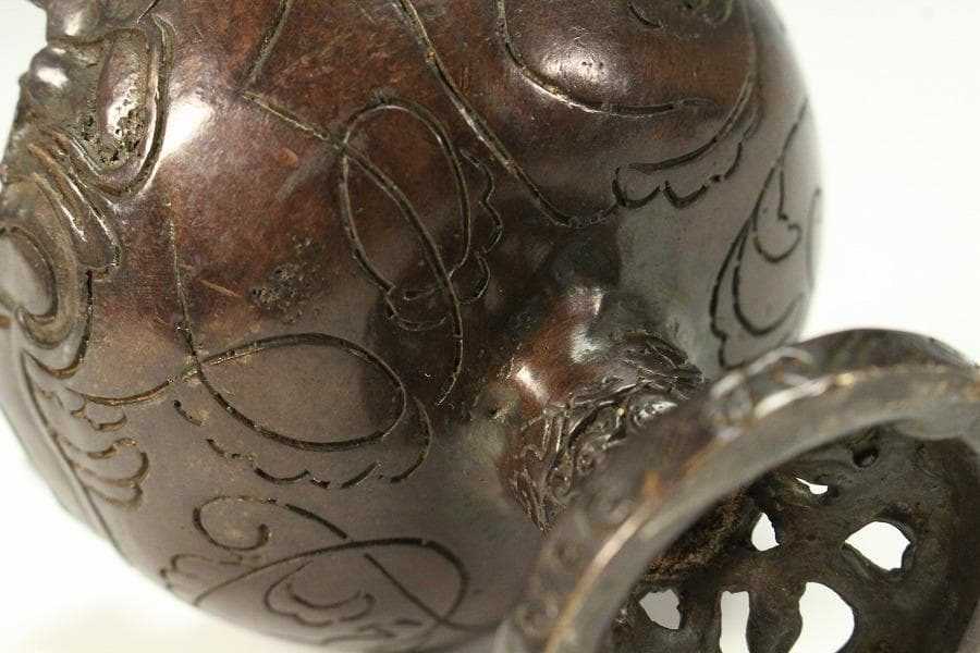 仏教美術 古銅 博山炉 香炉(K-LC973)