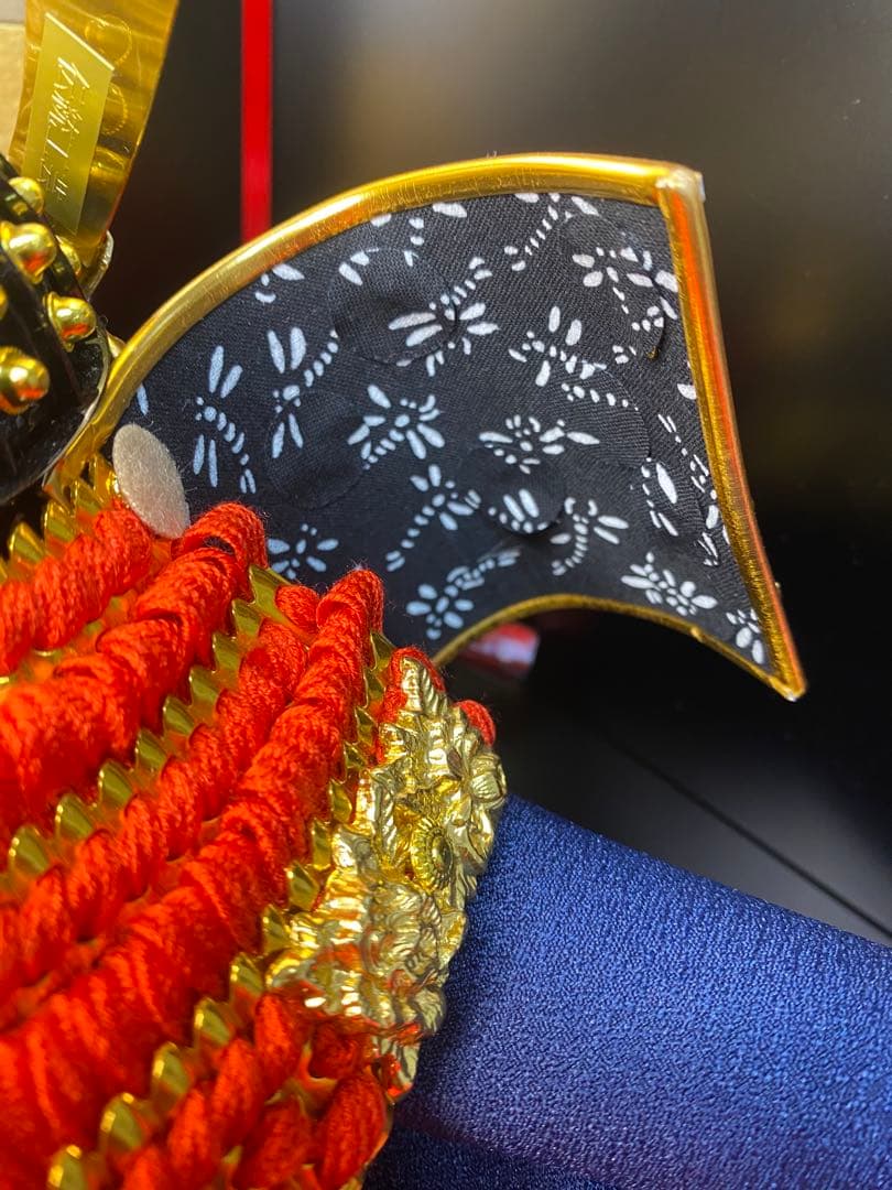 東京久月　五月人形　兜飾り平飾りセット　正絹糸　コンパクトサイズ