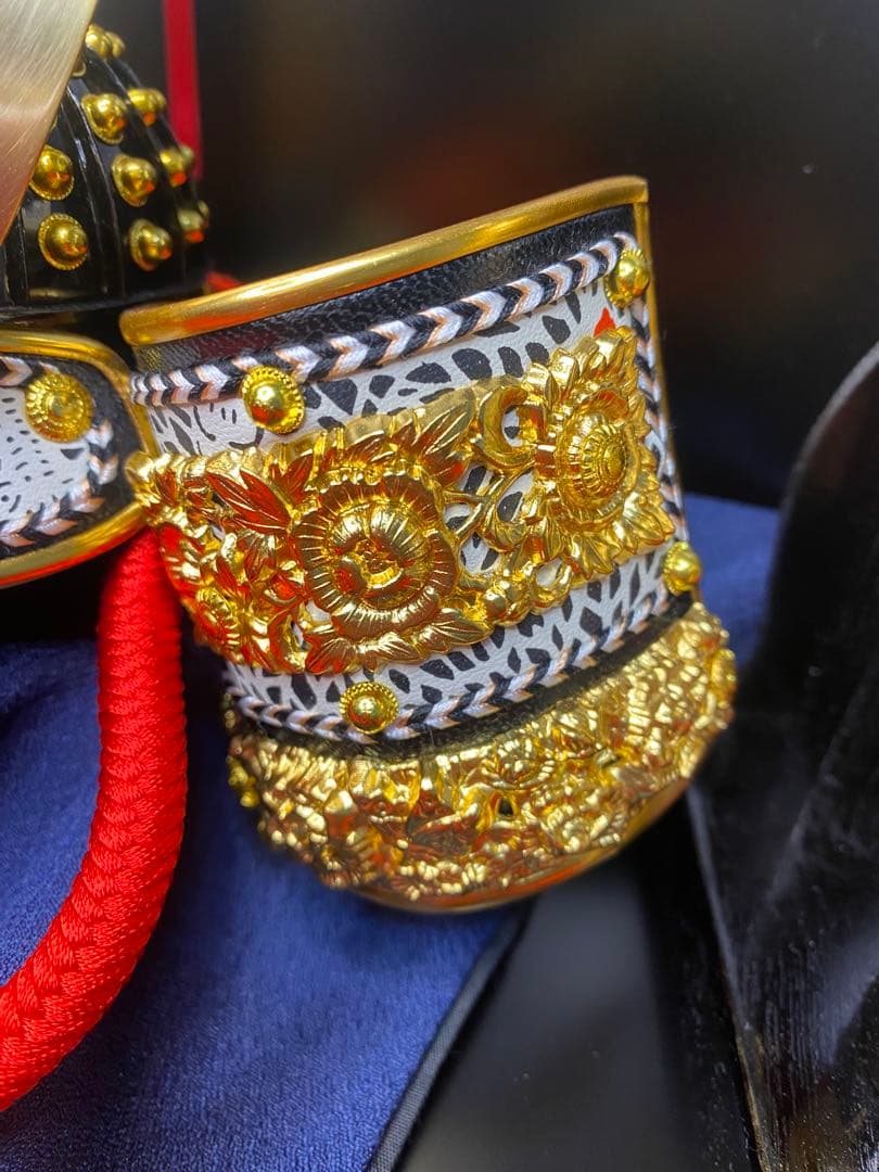 東京久月　五月人形　兜飾り平飾りセット　正絹糸　コンパクトサイズ