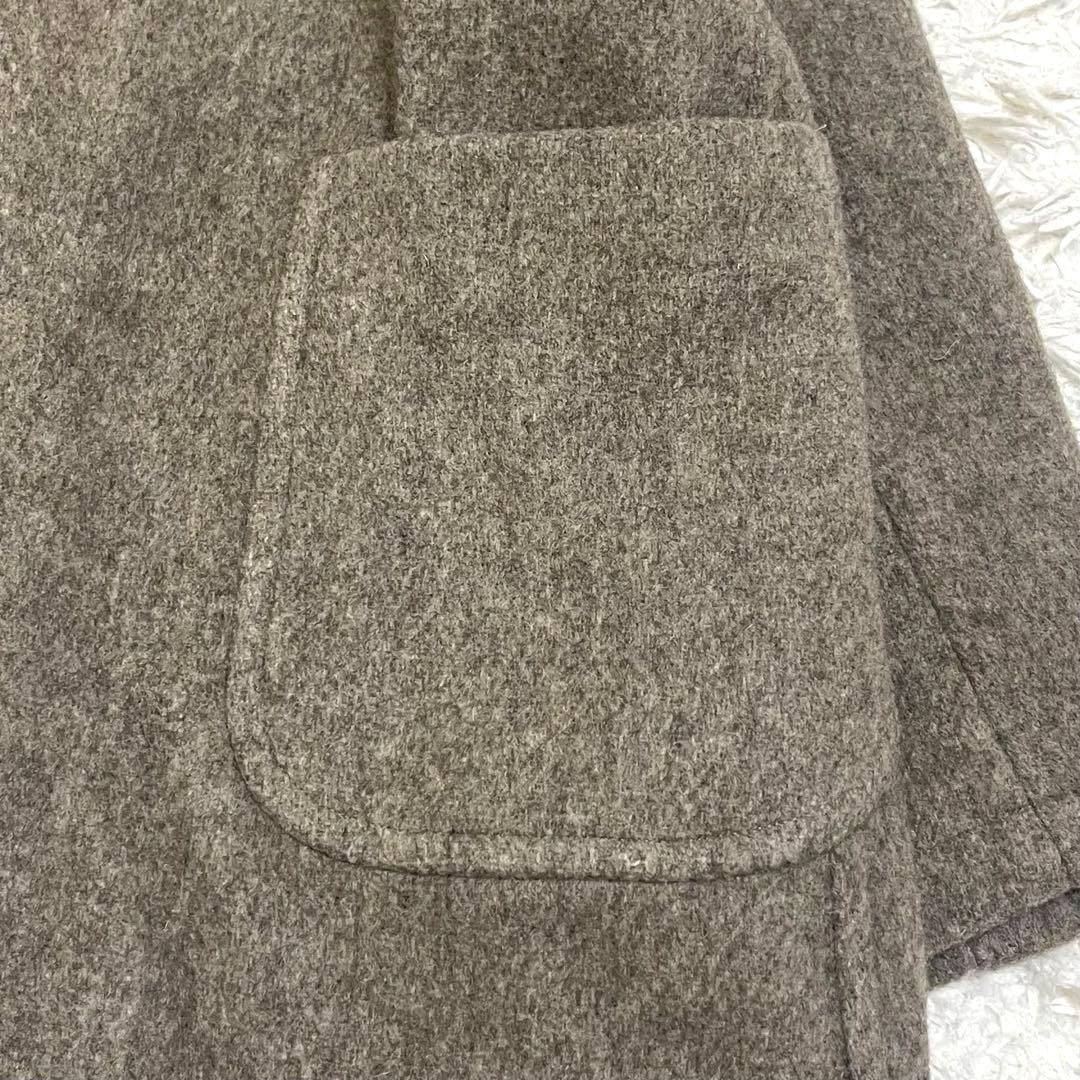 美品 DANTON ダントン ウールモッサ ウールフードコート くるみボタン