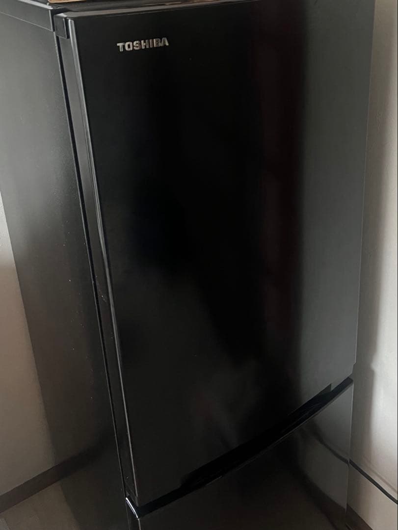 TOSHIBA 東芝 冷蔵庫 GR-W15BS(KT) 2ドア153Lブラック