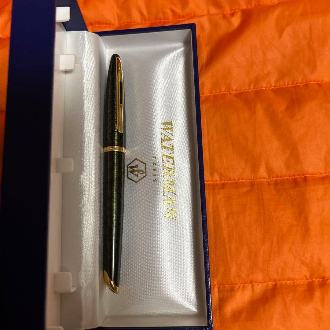 d*9様 WATERMAN 万年筆 黒 専用ケース付き、金18K