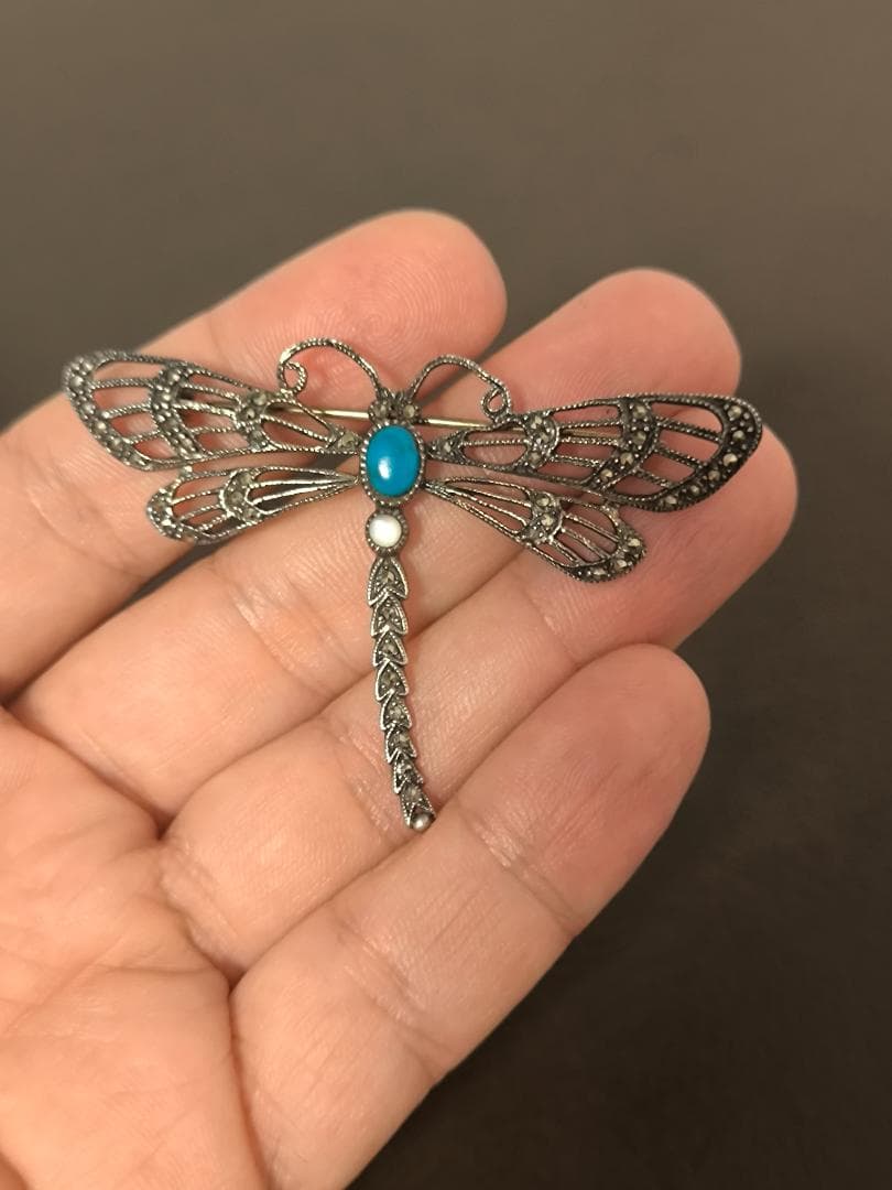 imac イマック　ターコイズ シルバー 925 蜻蛉トンボ ブローチ
