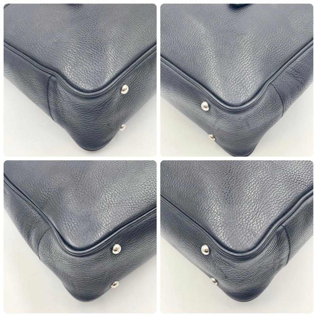 【美品】バーバリー ビジネストートバッグ 最高級シボ革 肩掛けA4 ノバチェック