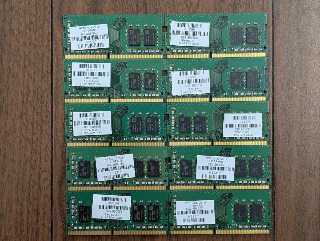 【10枚セット】8GBx10枚 PC4-21300（DDR4-2666）