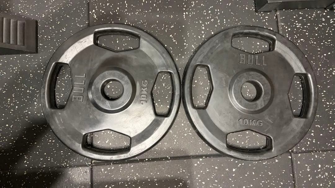 腹ペコ大魔王BULLブル10㎏バーベルプレート4枚セット ラバープレート