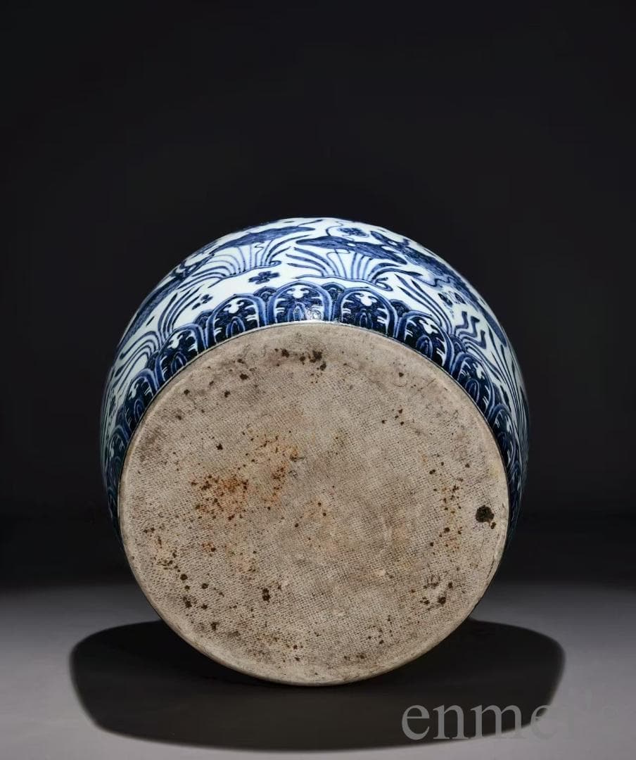 中国古美術・明代・宣徳・青花磁・巻缸・壺・魚藻紋・唐物・古玩・花瓶・水注・陶磁器