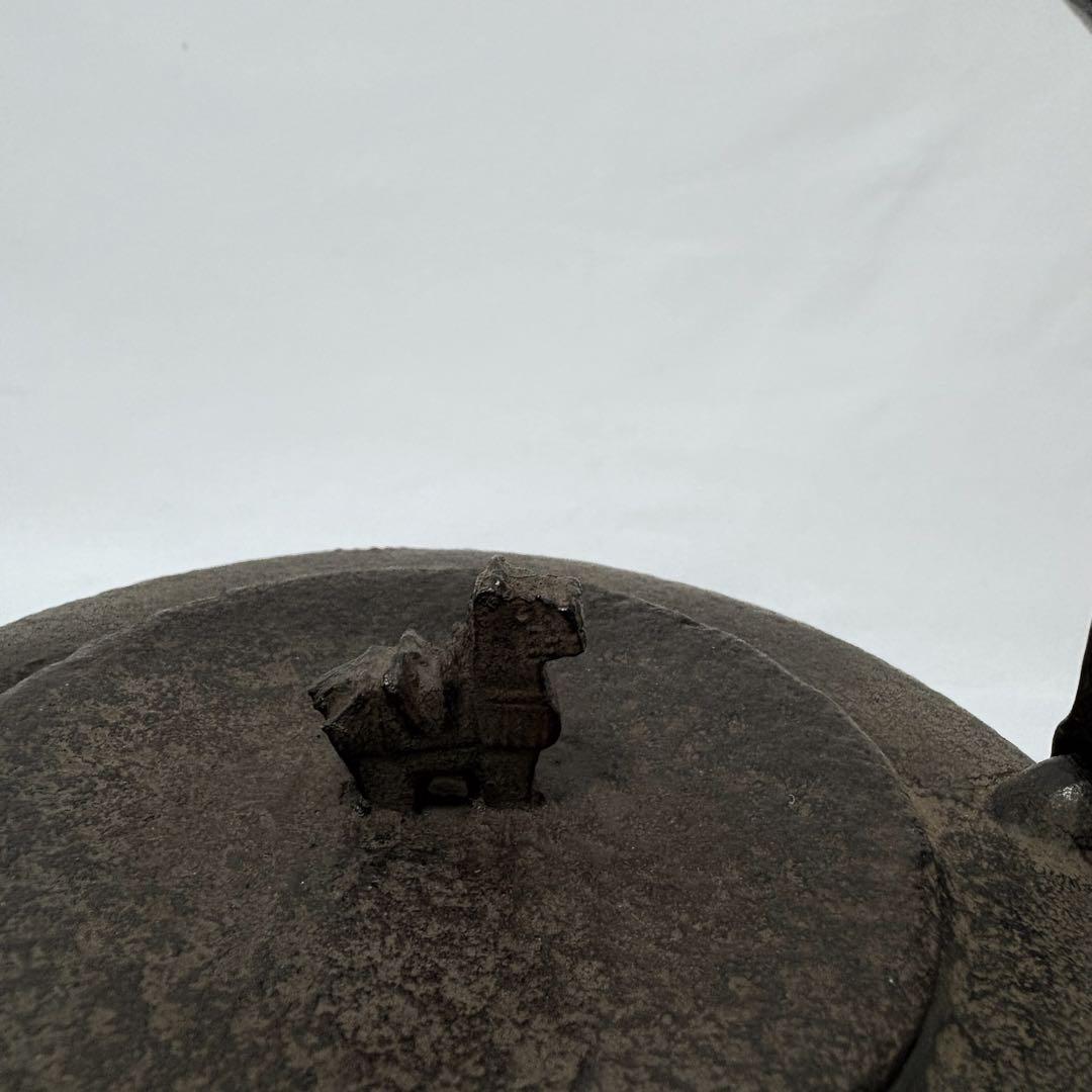 南部鉄器　鉄瓶　岩戸賢一郎作　鉄瓶　角万代松　1.2L 馬　伝統的工芸品　岩手県