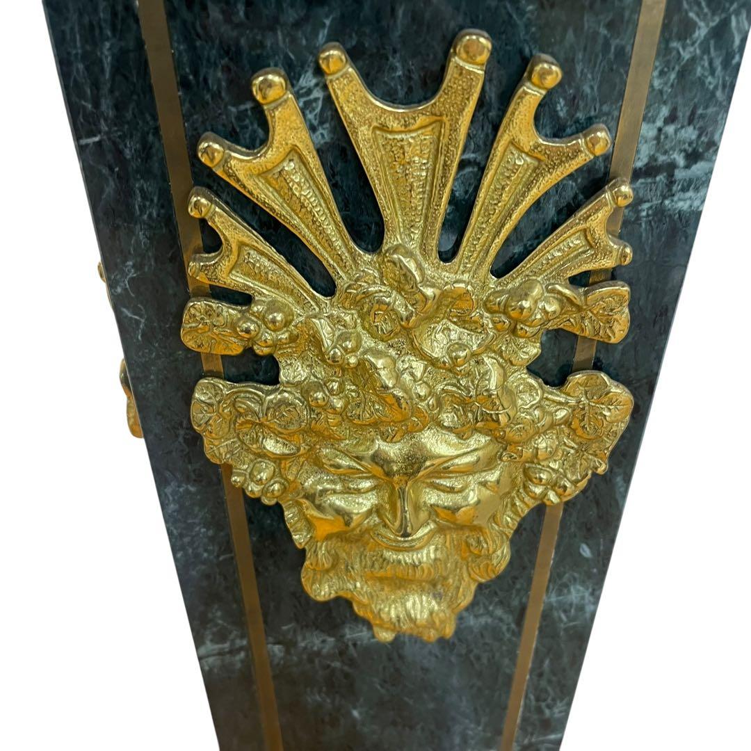 超希少　大理石　金彩装飾　ライオン彫刻　台座