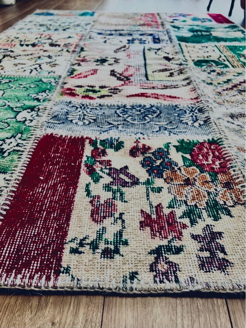 ヴィンテージ パッチワーク ラグトルコ産