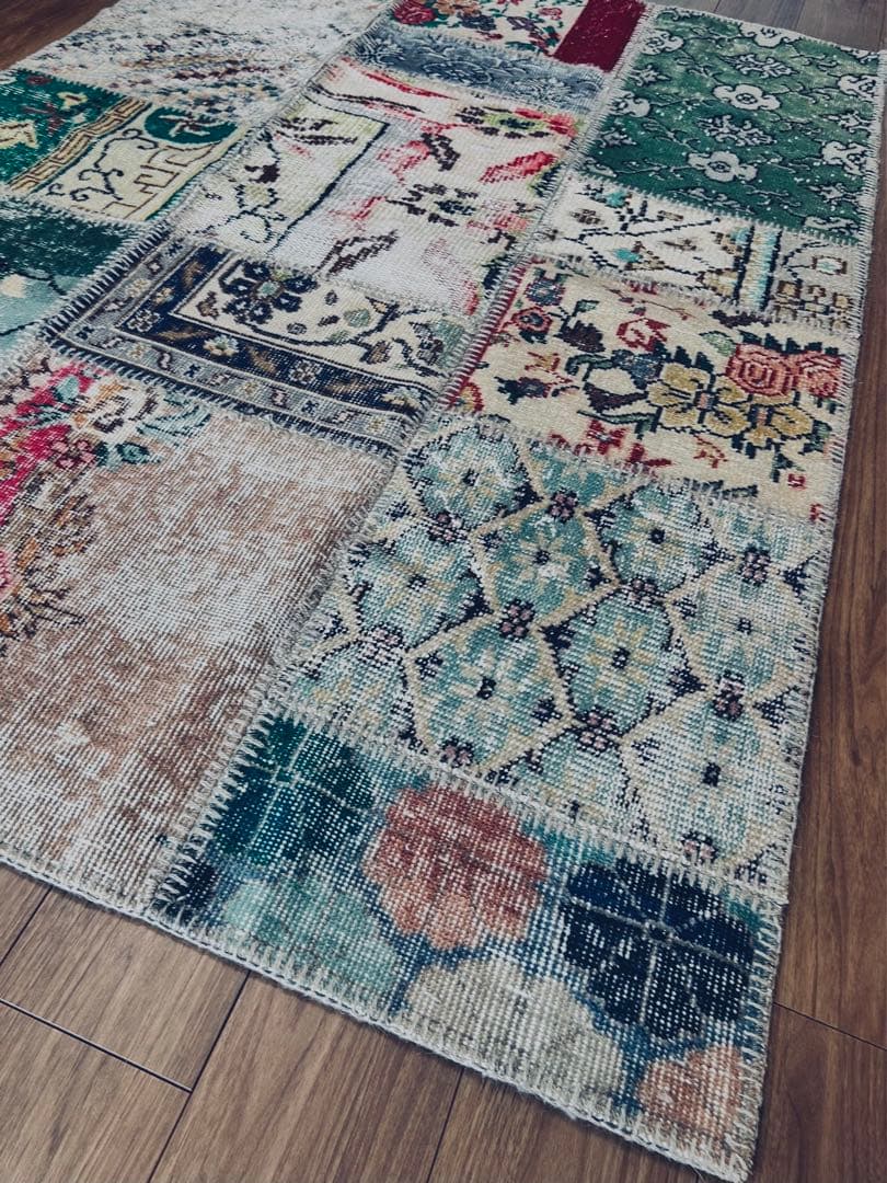 ヴィンテージ パッチワーク ラグトルコ産