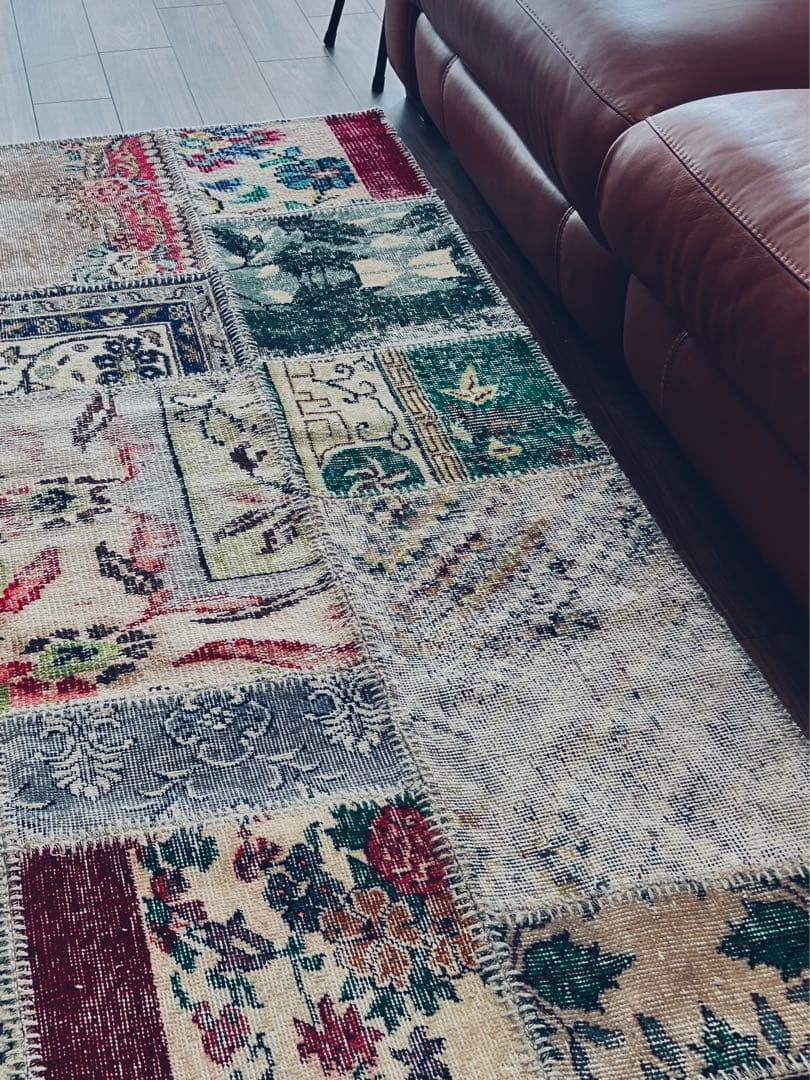 ヴィンテージ パッチワーク ラグトルコ産