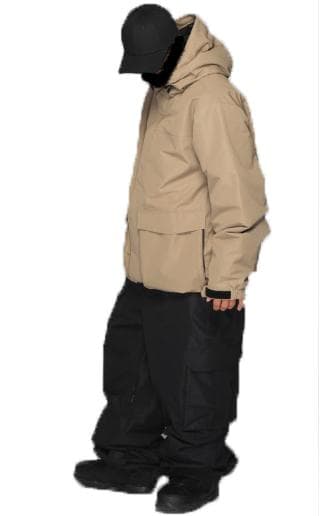 【最後の値下げ】25-26スノーボード ウェア/上下セット/ベージュ/ Lサイズ