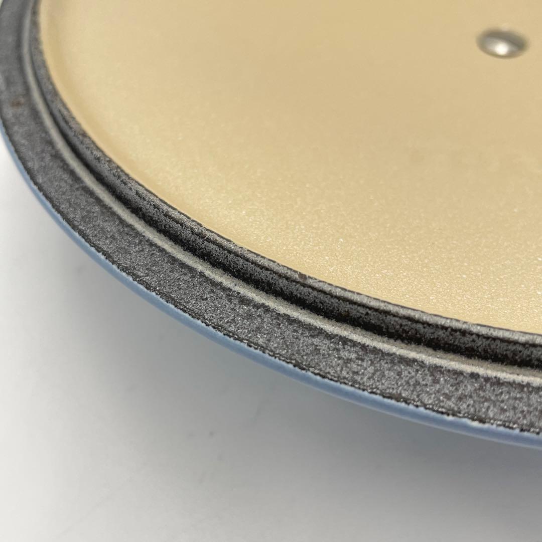 美品　ル・クルーゼ シグニチャー ココット・ロンド 18cm コースタルブルー