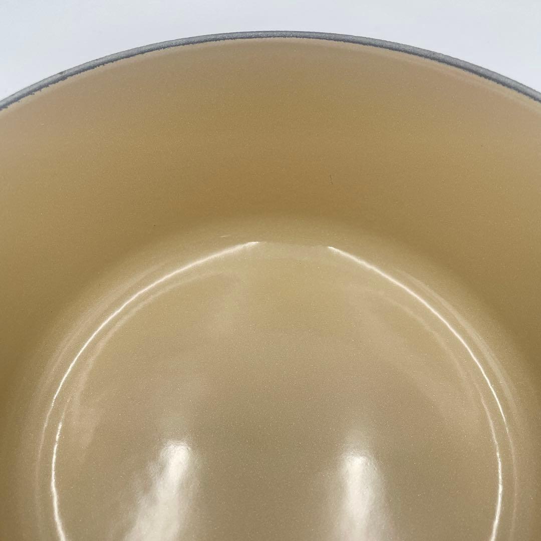 美品　ル・クルーゼ シグニチャー ココット・ロンド 18cm コースタルブルー