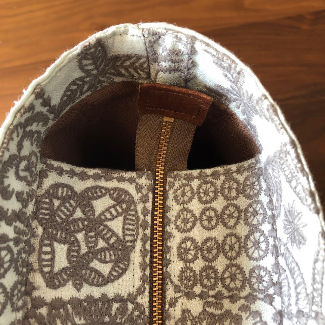 ハンドメイド ファスナー付きトートバッグ ミナペルホネン forest tile