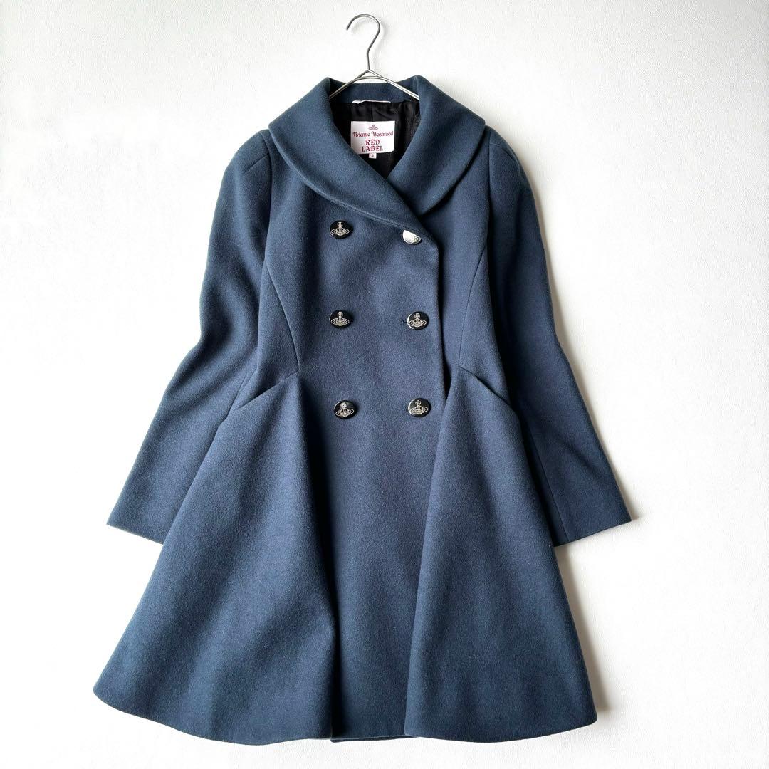 美品✨ヴィヴィアンウエストウッド　ウールメルトンコート　オーブ　Aライン　ファー