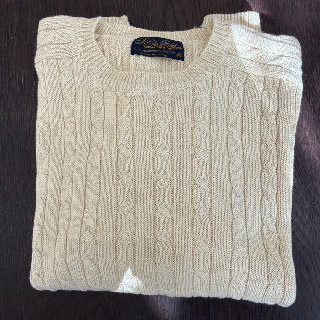 ケンジBrooks Brothers ケーブルニットセーター クリーム色