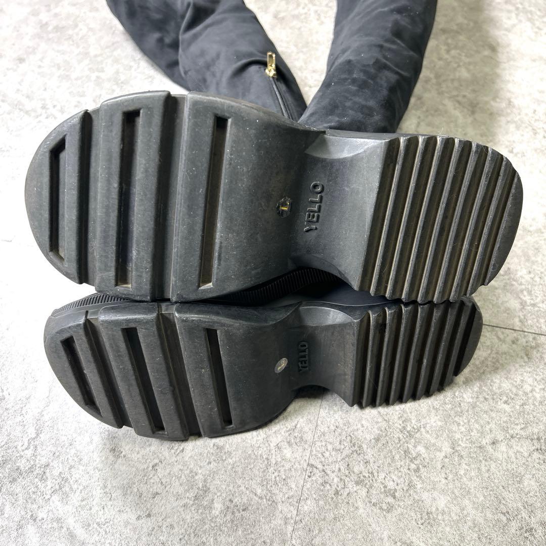 【YELLO】トーキョー/ブラックダブルスニーカー ロングブーツ/厚底/Y2K◎