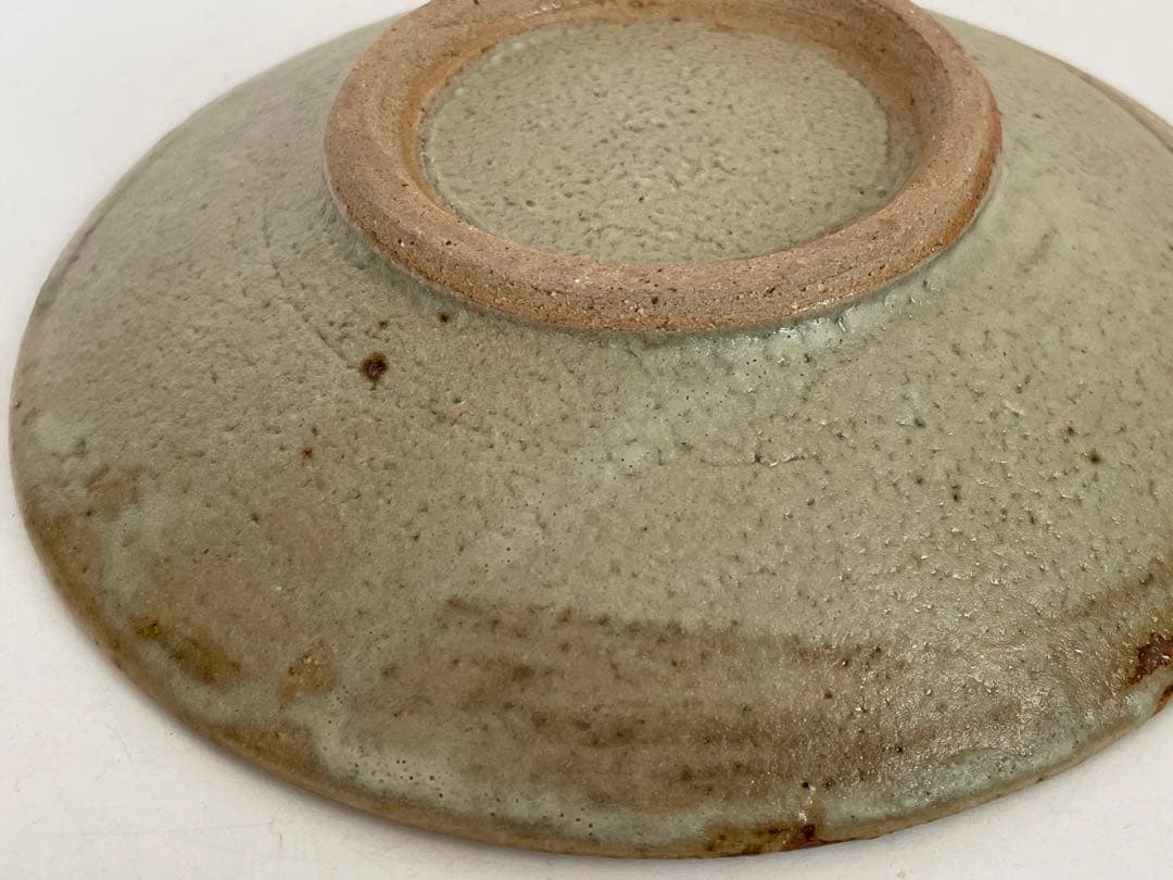 陶芸家　人間国宝　濱田庄司　浜田庄司　鉄絵　皿　丸皿　中皿　波文　共箱　民芸