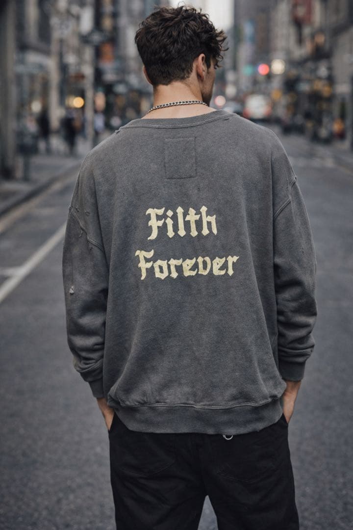 【即完売】BOWWOW ZIP DAMAGED CREW SWEAT