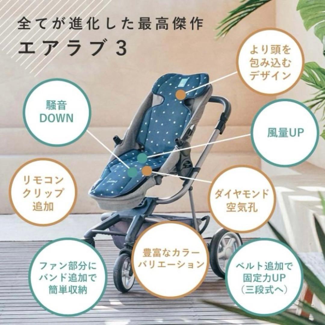 エアラブ3 ロリポップ　ピーチクリーム　一度使用　熱中症対策　ベビーカー　扇風機
