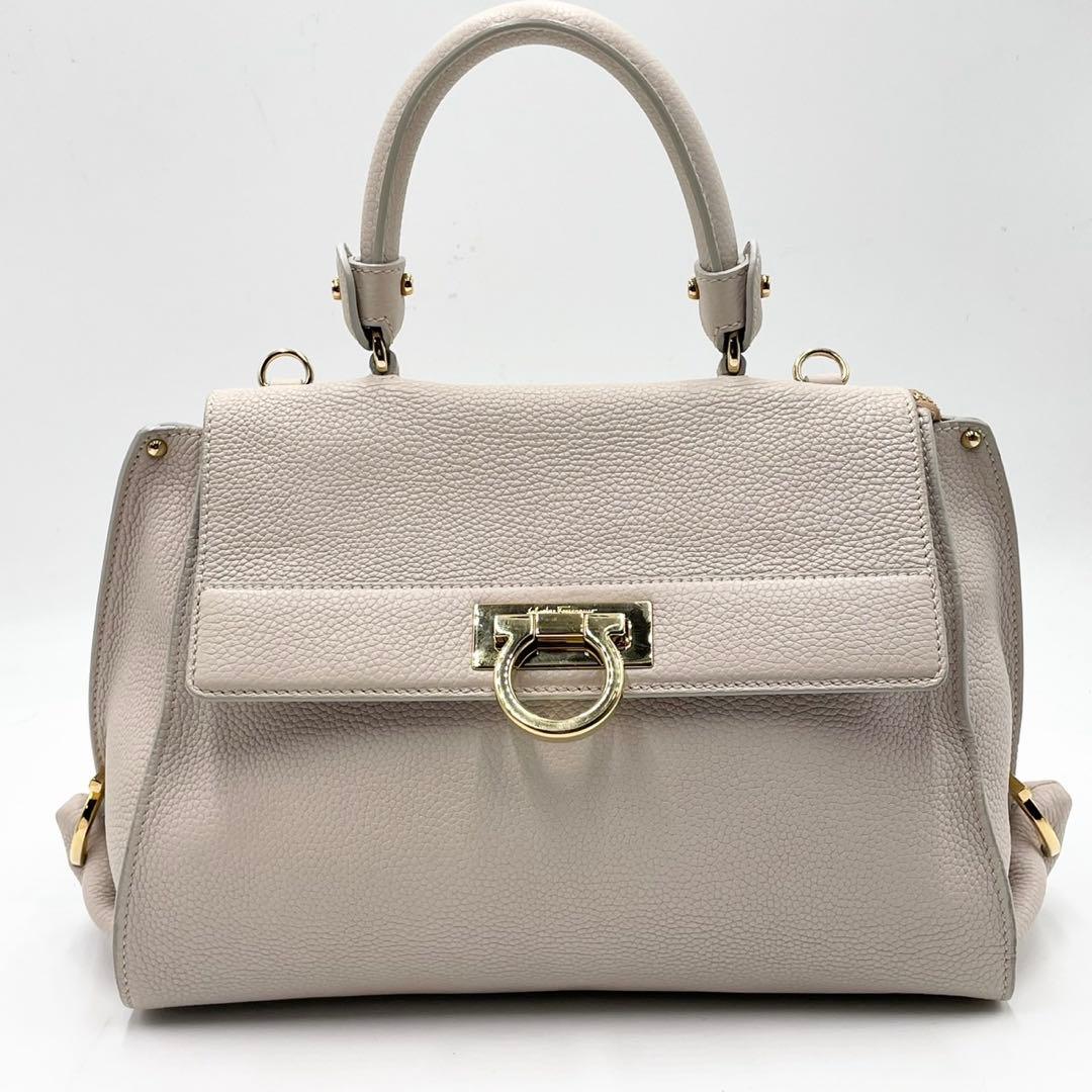 超極美品● フェラガモ ハンドバッグ ソフィア ガンチーニ 金具 レザー