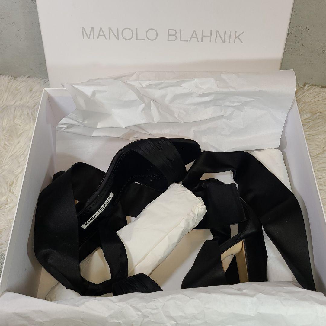 【MANLO BLAHNIK】MISAM　サテンリボン　ハイヒールサンダル