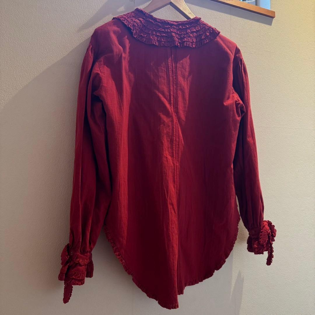 ピンクハウス　 PINK HOUSE 長袖　フリルブラウス　 赤