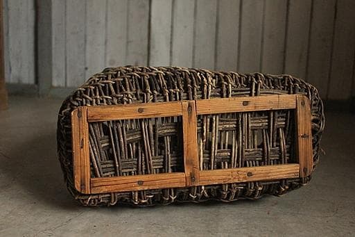 断*離様 古いあけび蔓の収納かご　山仕事　古道具　古民具