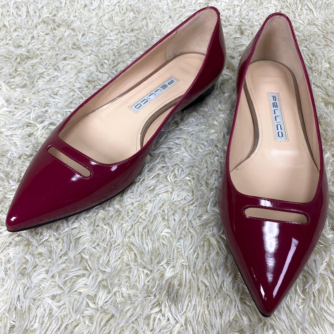 『未使用級』PELLICO ペリーコ アネッリ フラットパンプス エナメル　37