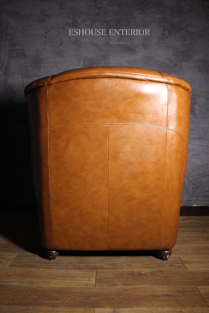 首都圏送無料〜LEATHER WORLD 本革張り シングルソファ　ヴィンテージ