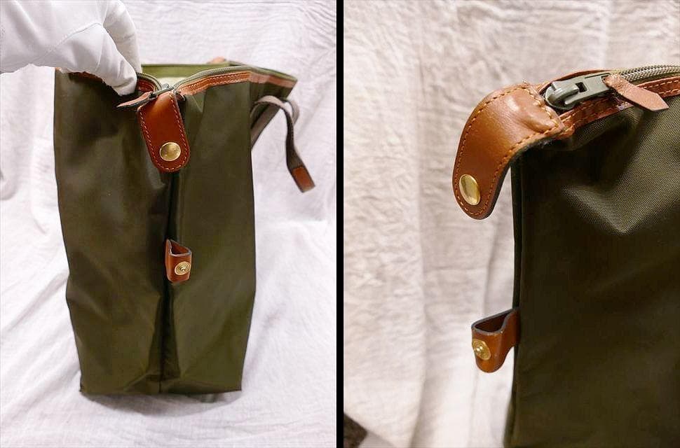 [2647]　良品　＊ダンヒル＊　ナイロンバック　旅行用鞄　カーキ
