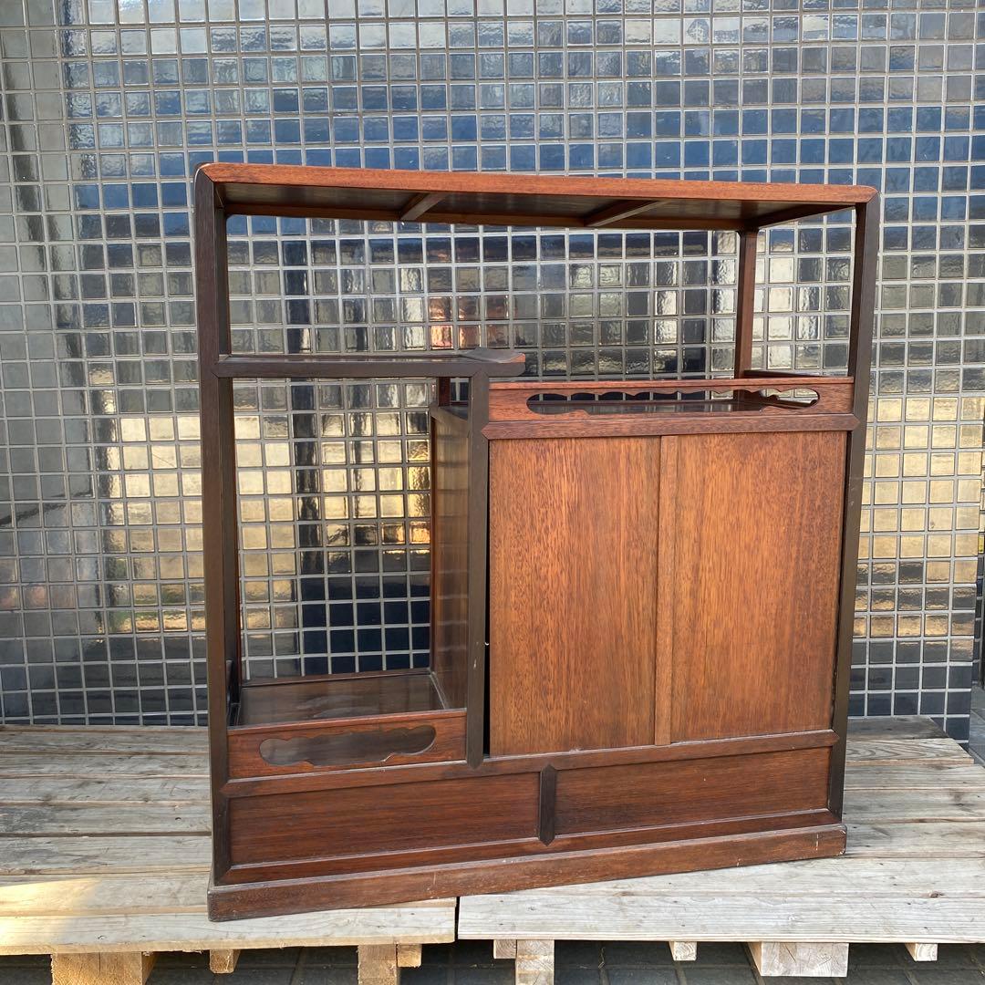 時代物 蒔絵飾り棚 紫檀 骨董品 古家具 店舗什器 箪笥 古美術