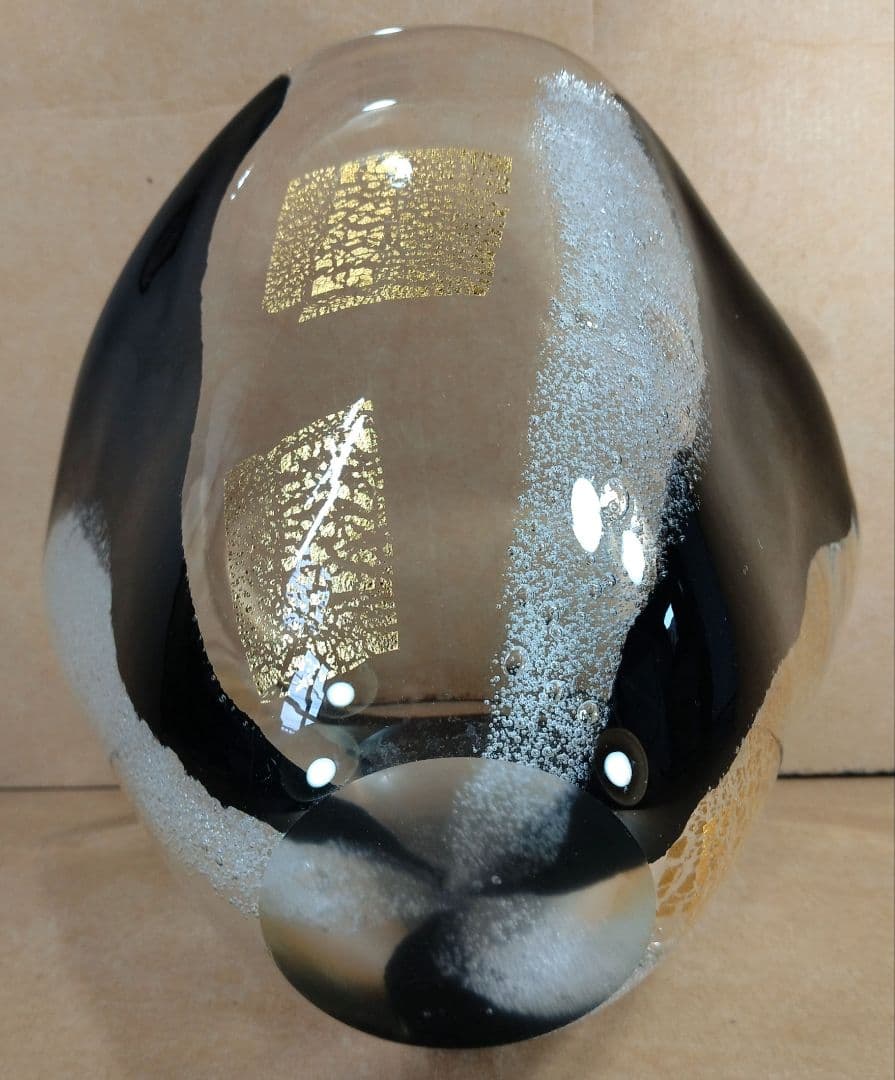 【本物保証】岩田藤七(文化功労者) ガラス花器 共箱 写生銘入り激レア希少品