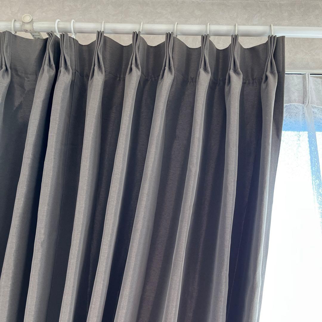 【美品】❤️ドレープカーテン遮光 遮熱1級カーテン オーダーカーテン ブラウン系