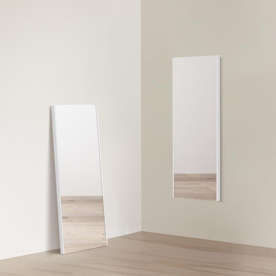 【新品】シルバー 壁掛け 姿見ミラー 全身鏡 40x145cm 防災 地震対策